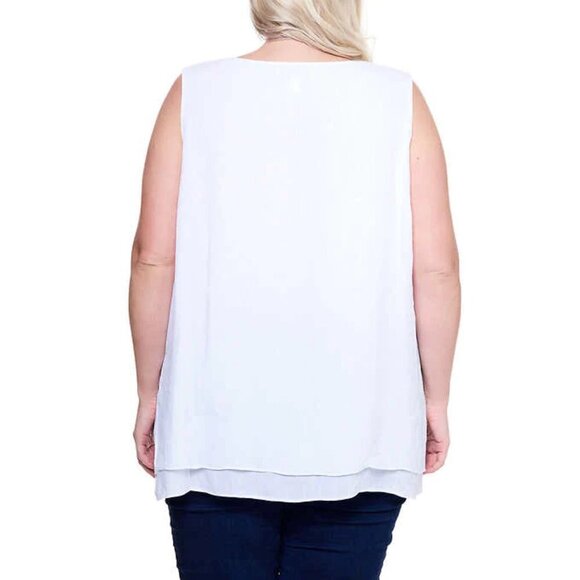 NEW Cristina B Sleeveless Tunic - White - Picture 3 of 6